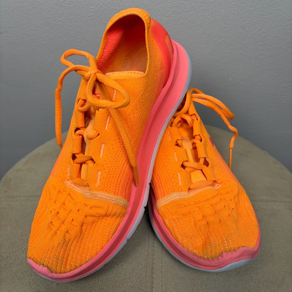 Under Armour Threadborne Slingflex Running Shoes Neon Orange Coral Women's 9.5 - Picture 4 of 15